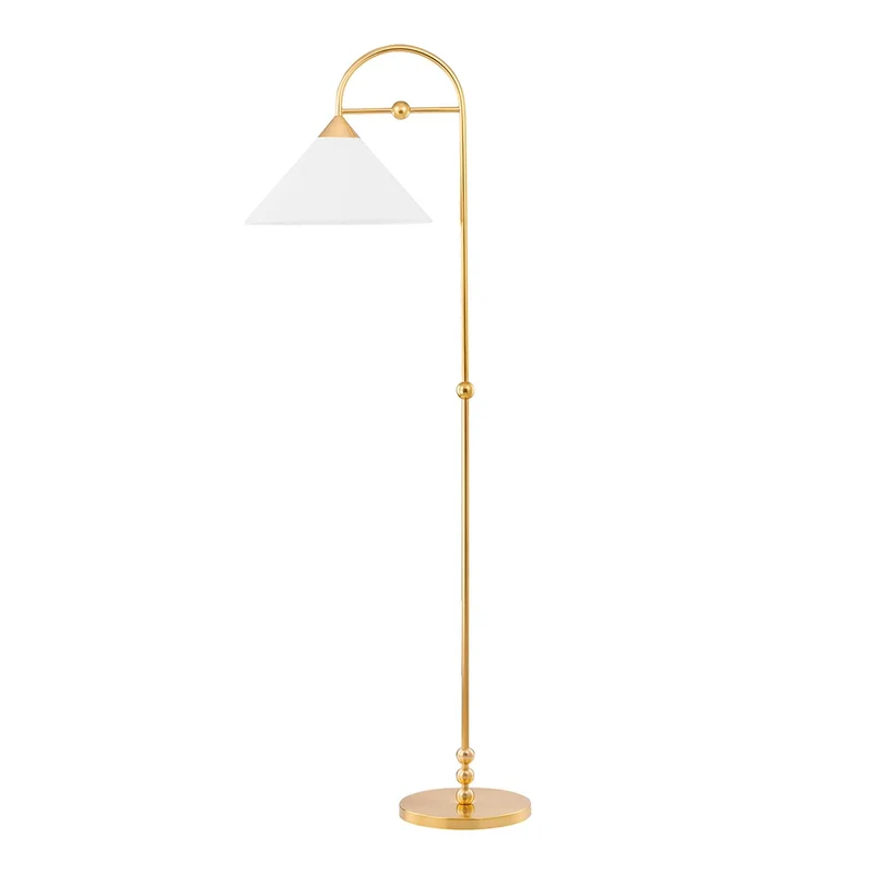 Sang - Lampadaire en laiton et lin, style Art déco