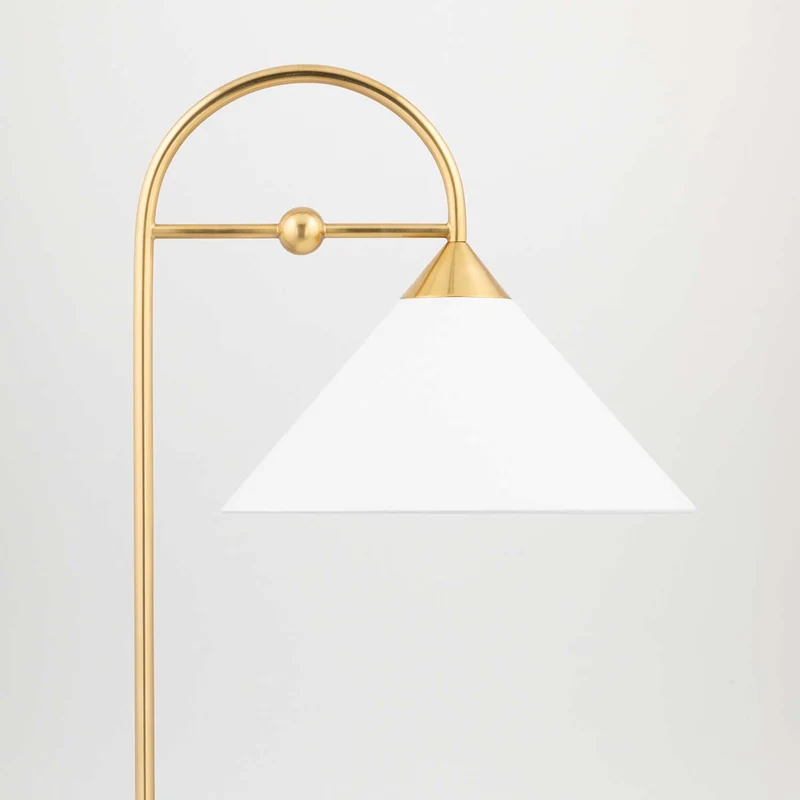 Sang - Lampadaire en laiton et lin, style Art déco