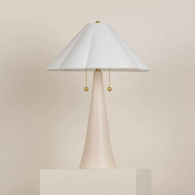Alana - Lampe à poser en céramique et lin, style campagne