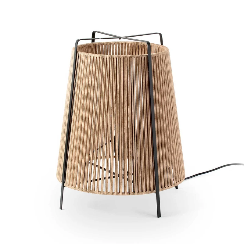 Akane - Lampe d’extérieur en acier et textile tressé, style contemporain