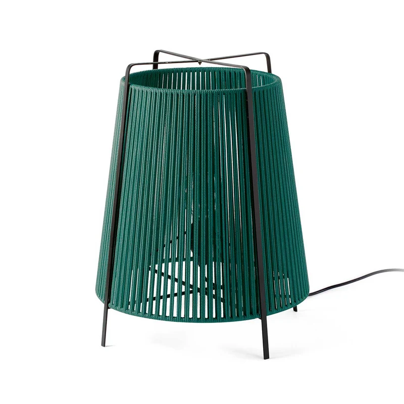 Akane - Lampe d’extérieur en acier et textile tressé, style contemporain