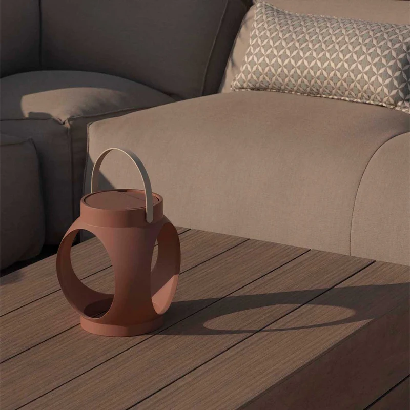 Candela - Lampe à poser sans fil extérieure en polystone, style contemporain