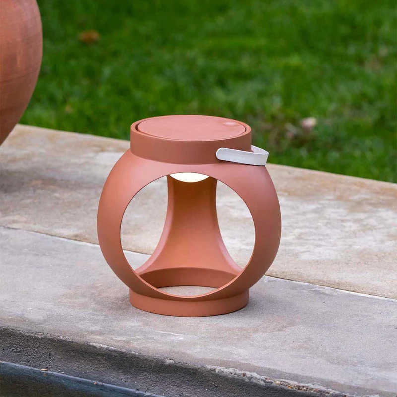 Candela - Lampe à poser sans fil extérieure en polystone, style contemporain