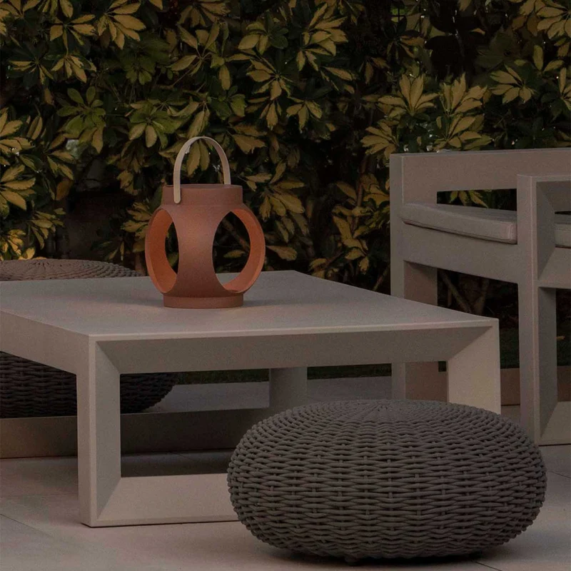Candela - Lampe à poser sans fil extérieure en polystone, style contemporain