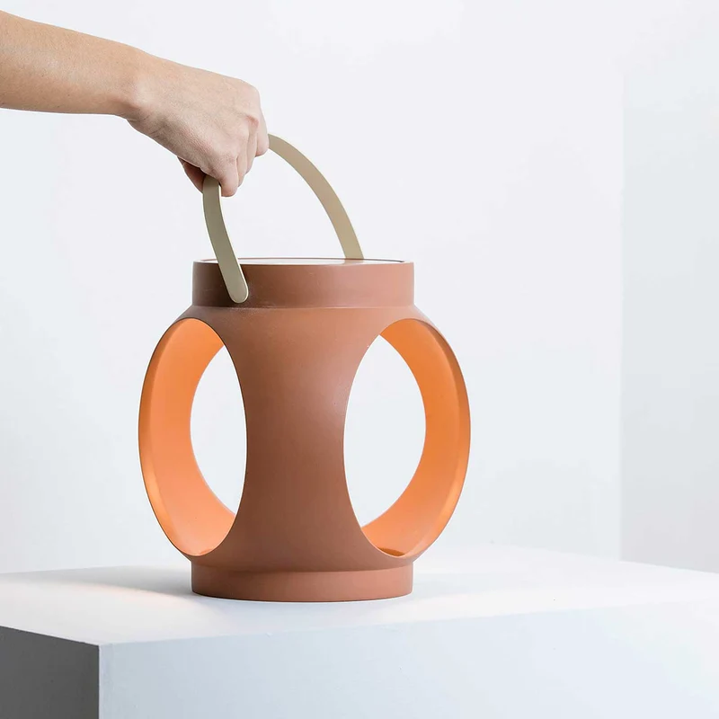 Candela - Lampe à poser sans fil extérieure en polystone, style contemporain