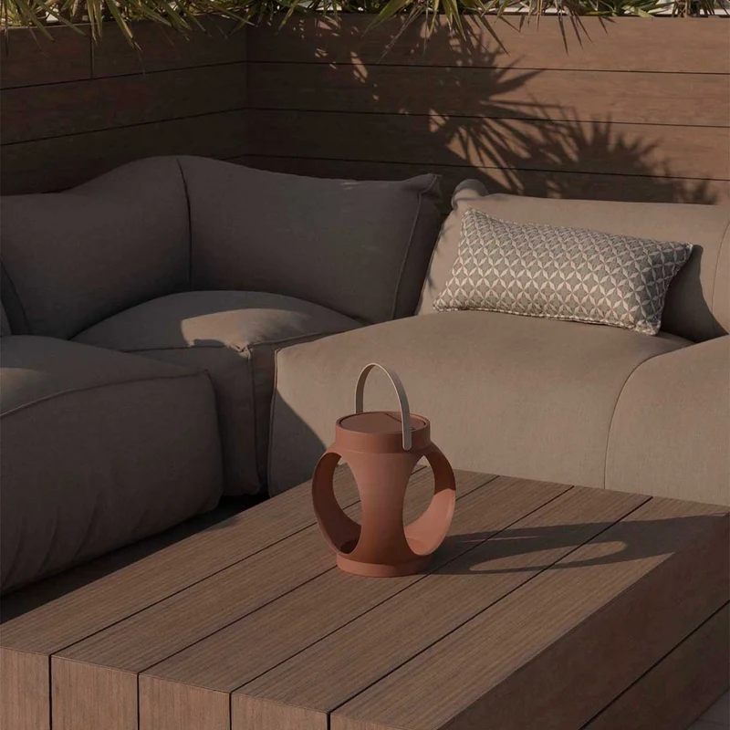 Candela - Lampe à poser sans fil extérieure en polystone, style contemporain