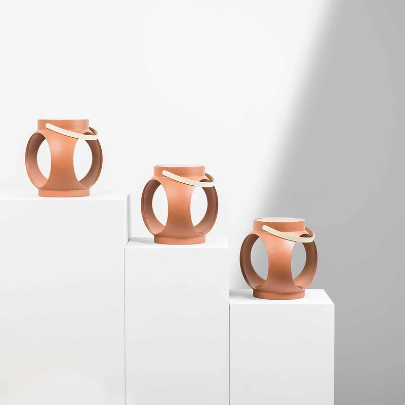 Candela - Lampe à poser sans fil extérieure en polystone, style contemporain