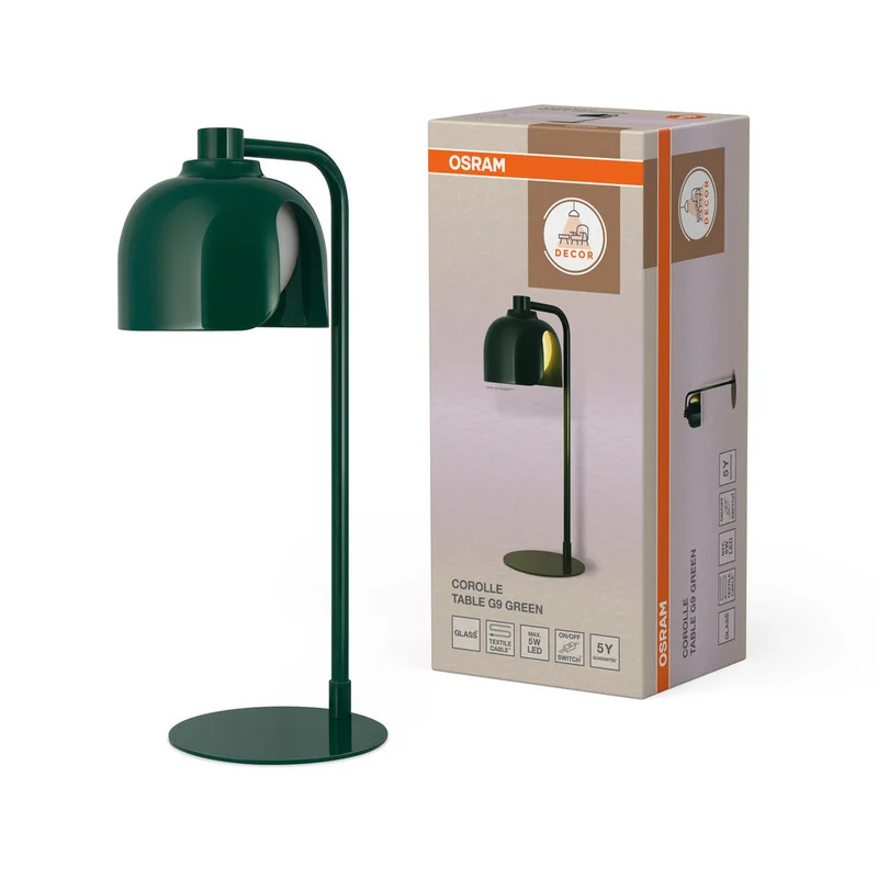 OSRAM DECOR Lampada da tavolo Corolle G9 Verde