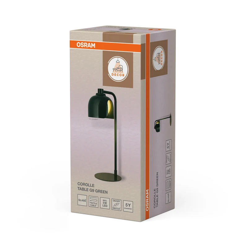 OSRAM DECOR Lampada da tavolo Corolle G9 Verde
