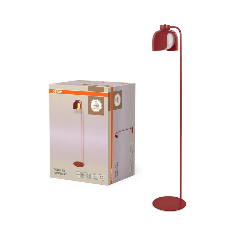 OSRAM DECOR Lampada da terra Corolle E27 Rosso