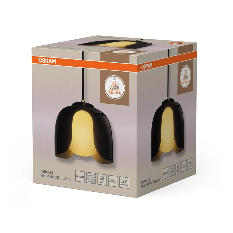 OSRAM DECOR Lampada a sospensione Corolle E27 Nero