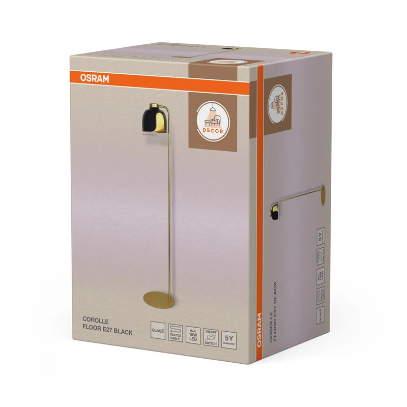 OSRAM DECOR Lampada da terra Corolle E27 Nero