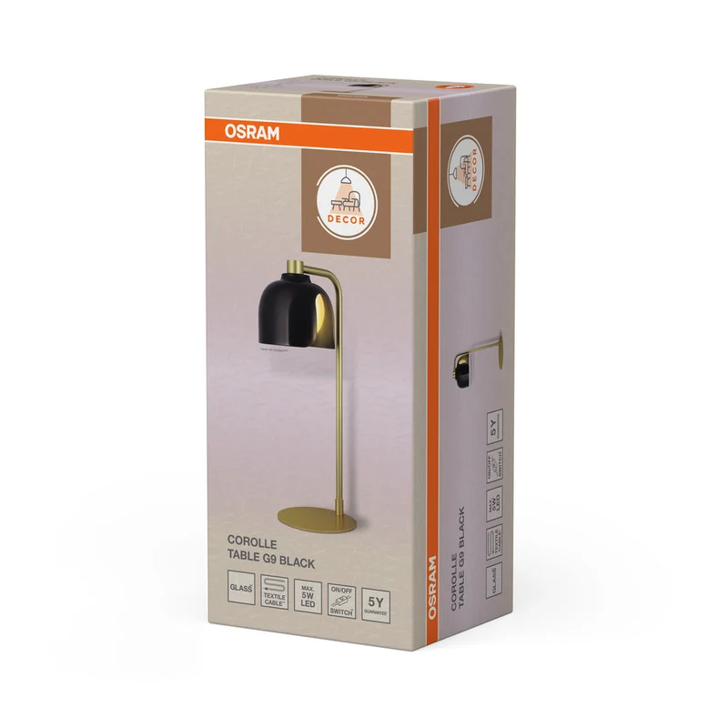OSRAM DECOR Lampada da tavolo Corolle G9 Nero