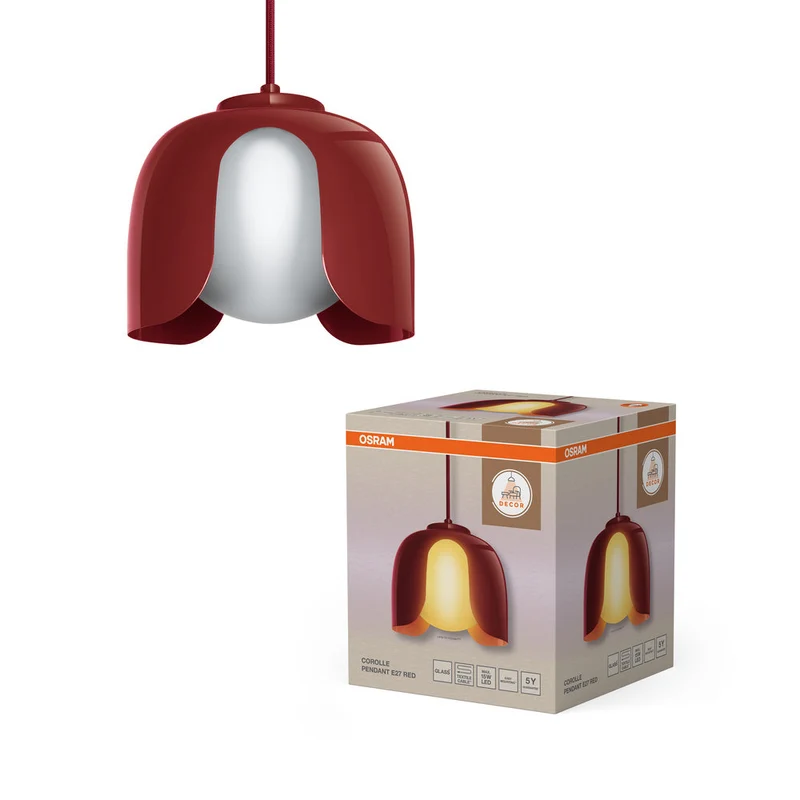 OSRAM DECOR Lampada a sospensione Corolle E27 Rosso