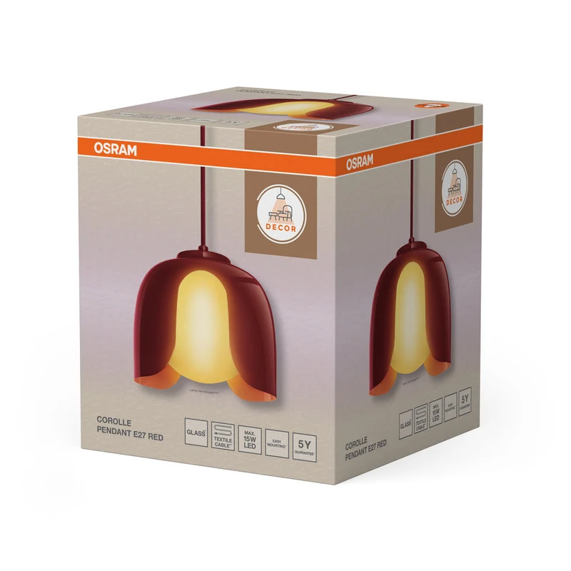 OSRAM DECOR Lampada a sospensione Corolle E27 Rosso