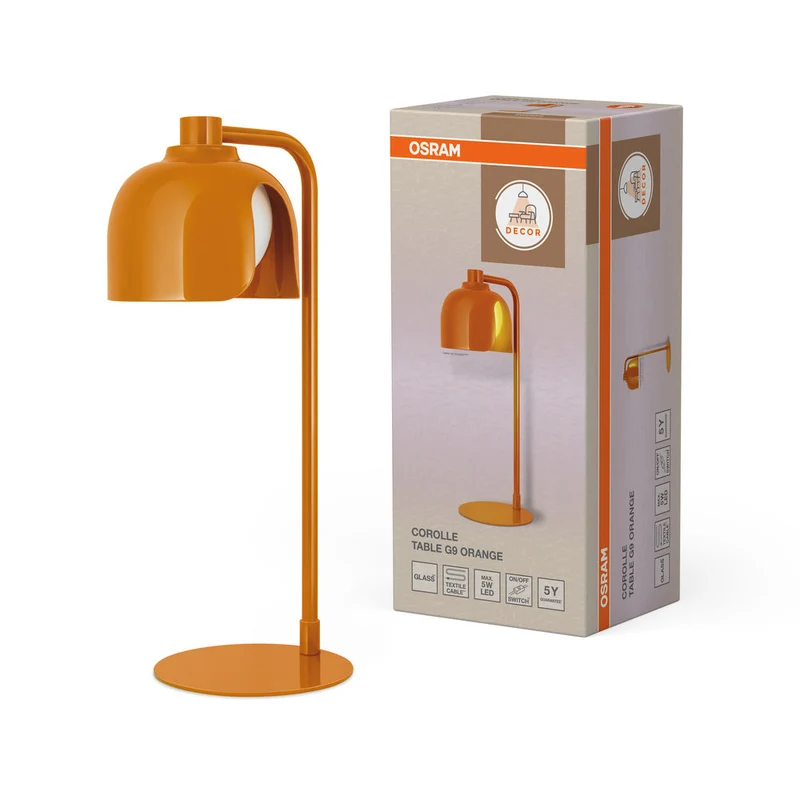 OSRAM DECOR Lampada da tavolo Corolle G9 Arancione