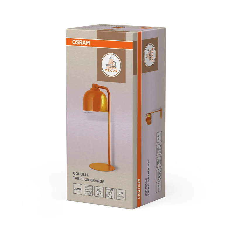OSRAM DECOR Lampada da tavolo Corolle G9 Arancione