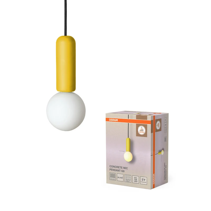 OSRAM DECOR Lampada a sospensione Concrete Mic 1xG9 Giallo