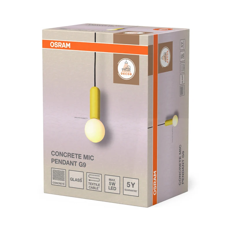 OSRAM DECOR Lampada a sospensione Concrete Mic 1xG9 Giallo