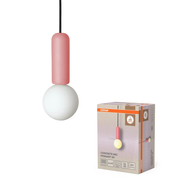 OSRAM DECOR Lampada a sospensione Concrete Mic 1xG9 Rosa
