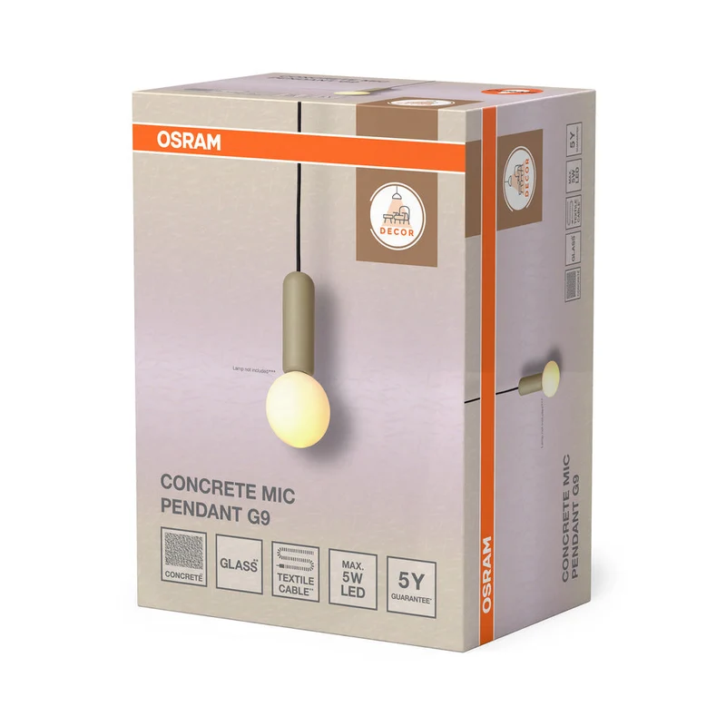 OSRAM DECOR Lampada a sospensione Concrete Mic 1xG9 Beige