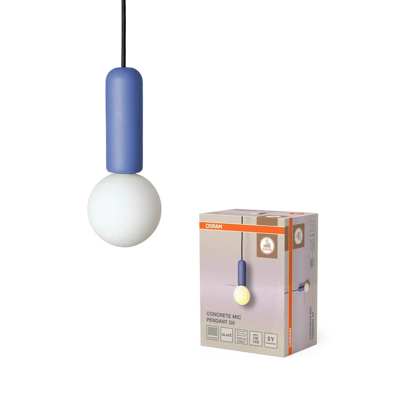 OSRAM DECOR Lampada a sospensione Concrete Mic 1xG9 Blu