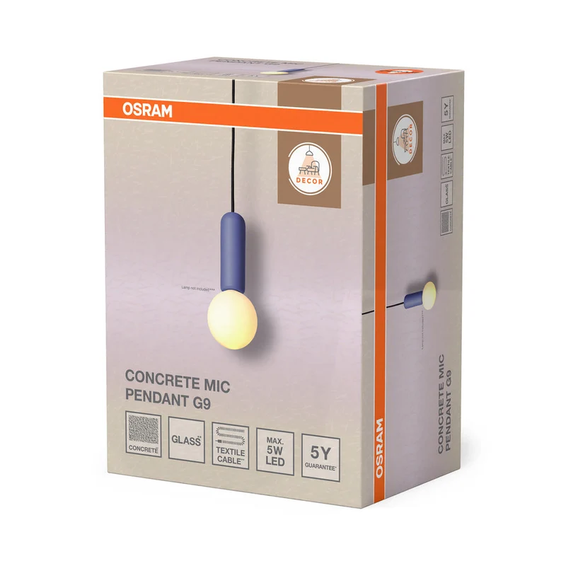 OSRAM DECOR Lampada a sospensione Concrete Mic 1xG9 Blu