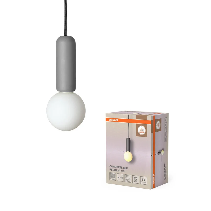 OSRAM DECOR Lampada a sospensione Concrete Mic 1xG9 Grigio scuro