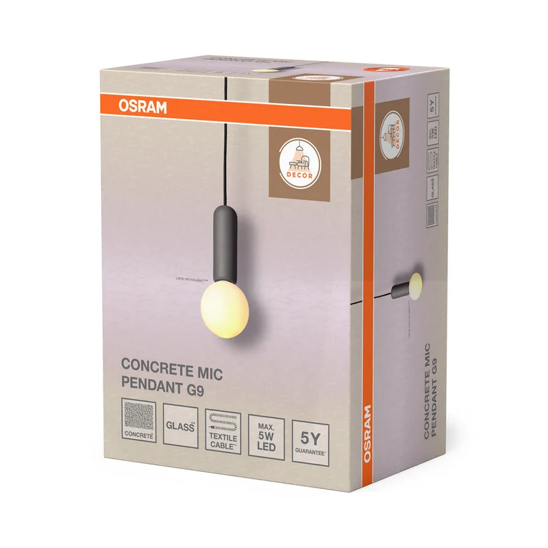 OSRAM DECOR Lampada a sospensione Concrete Mic 1xG9 Grigio scuro