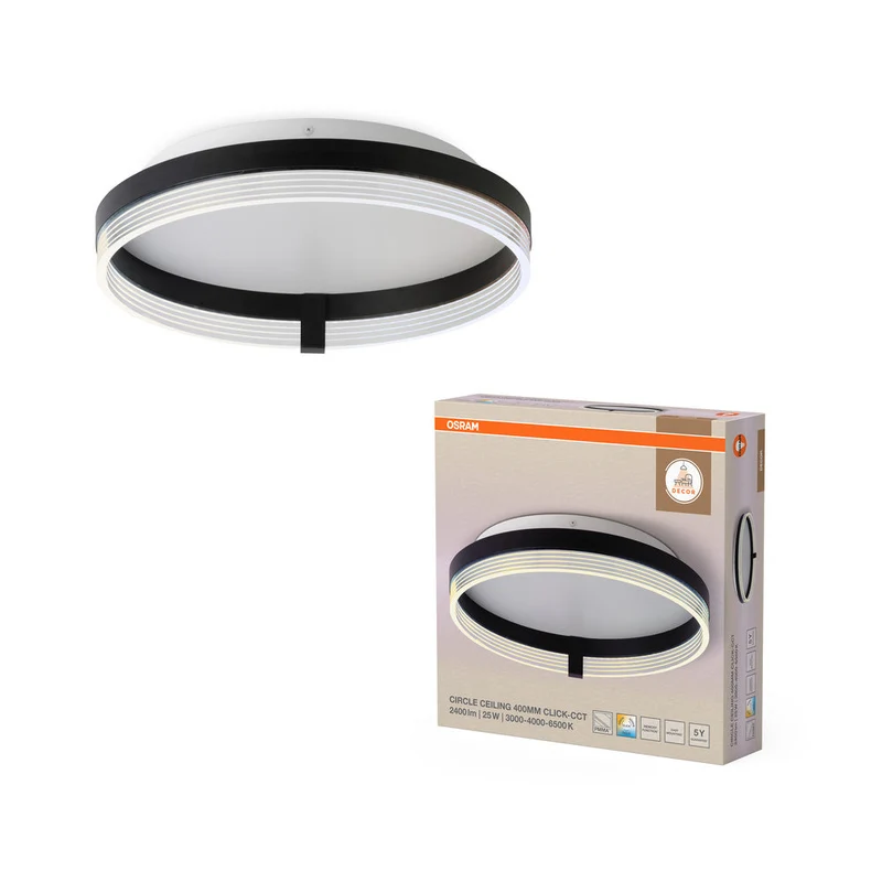 OSRAM DECOR Plafoniera Circle 400 25W CLICKCCT Nero