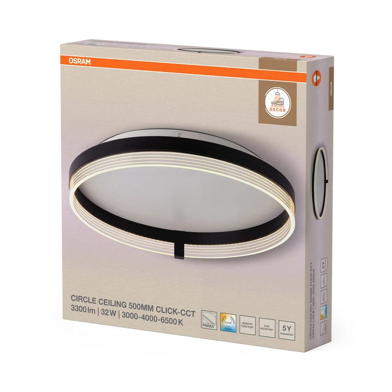 OSRAM DECOR Plafoniera Circle 500 32W CLICKCCT Nero