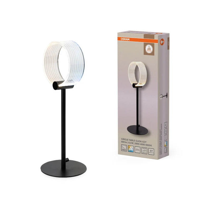 OSRAM DECOR Lampada da tavolo Circle 8.3W CLICKCCT Nero