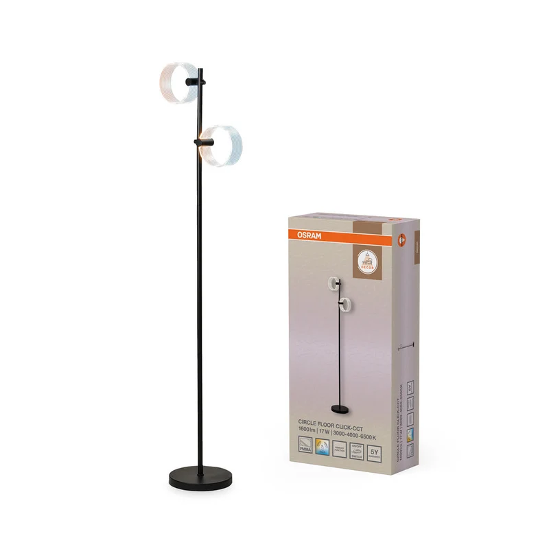 OSRAM DECOR Lampada da terra Circle 17W CLICKCCT Nero
