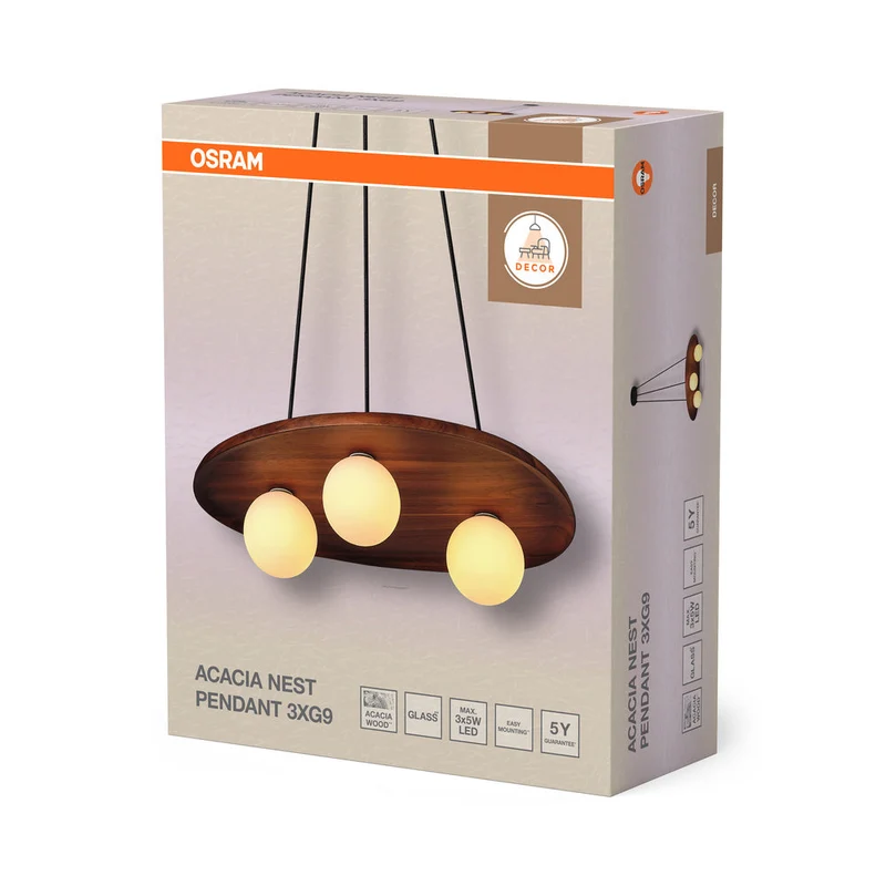 OSRAM DECOR Acacia Nest Lampada a sospensione 1xG9 Marrone