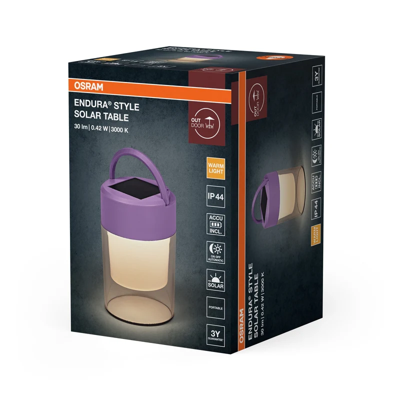 OSRAM ENDURA® Style Lampada da tavolo solare IP44 Viola