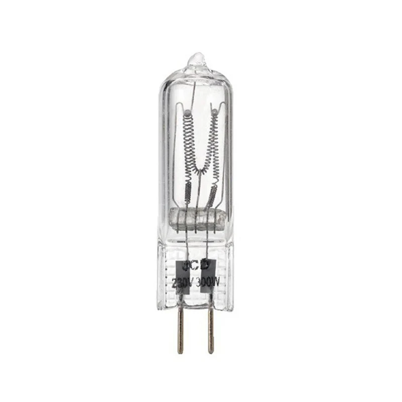 Monacor Lampadina alogena, lampadina con attacco GX6,35, 230 V e 300W, 16 mm x 60 mm