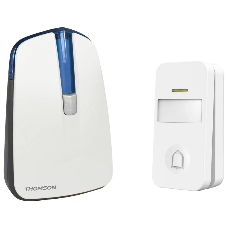 Thomson 513127 Campanello senza fili, kit completo campanello wireless con targhetta e luce, portata 150m, 32 suonerie, campanello impermeabile