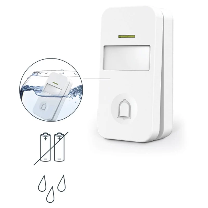 Thomson 513127 Campanello senza fili, kit completo campanello wireless con targhetta e luce, portata 150m, 32 suonerie, campanello impermeabile