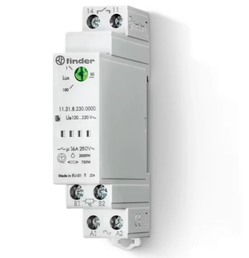 FINDER 113182300000POS - Interruttore Crepuscolare Modulare DIN 1NO 16A 230V AC