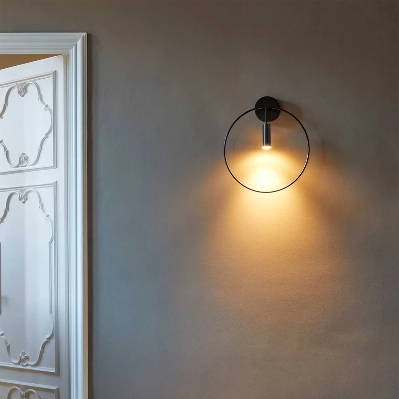 Revolta - Applique murale LED en acier, style art déco, Ø 28 cm