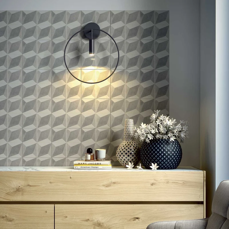 Revolta - Applique murale LED en acier, style art déco, Ø 28 cm