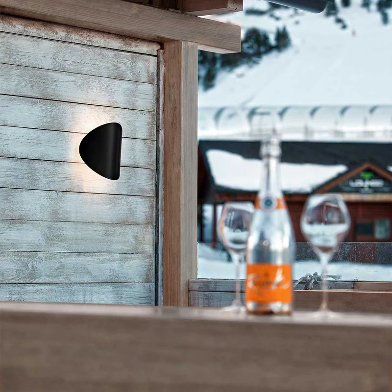 Lune - Applique murale LED IP65 en acier, style contemporain, Ø 22 cm