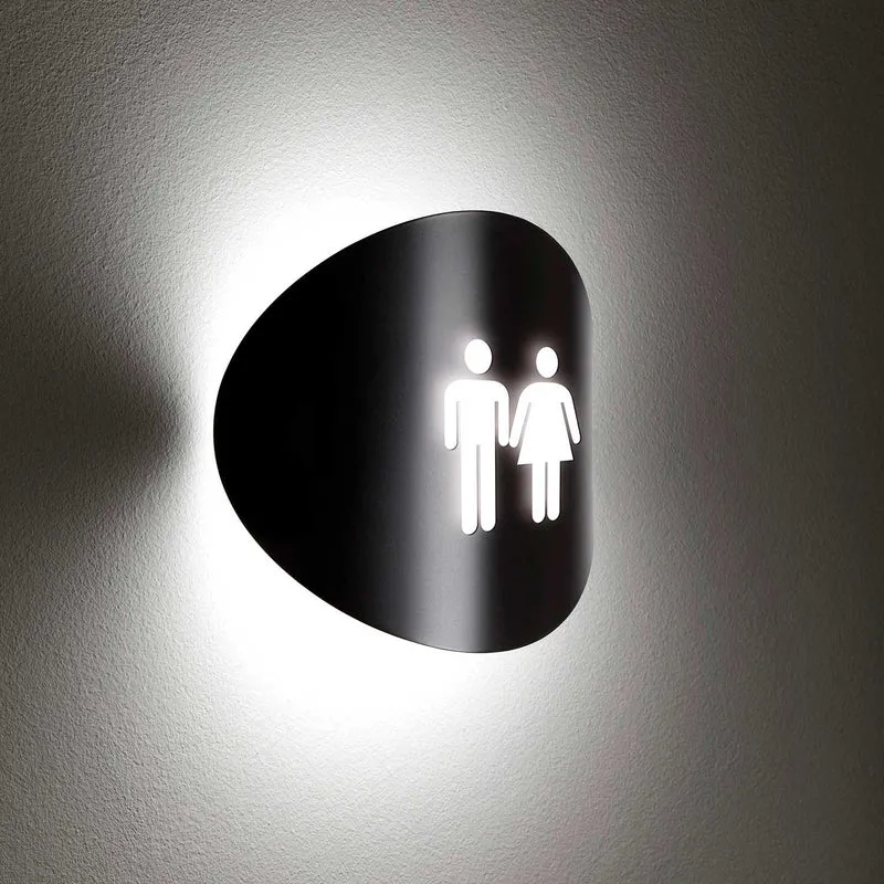 Lune - Applique murale LED en acier, style minimaliste, Ø 22 cm