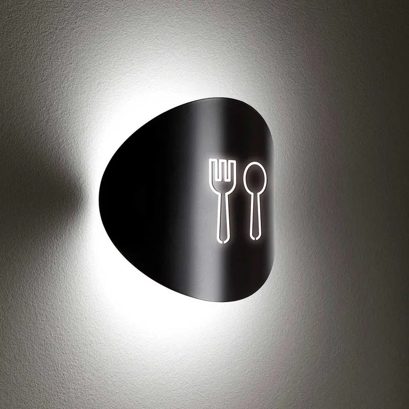 Lune - Applique murale LED en acier, style minimaliste, Ø 22 cm