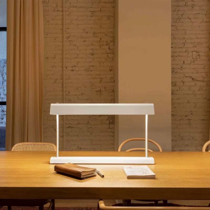 Gada - Lampe de bureau LED en acier et verre, style minimaliste, H 38,6 cm