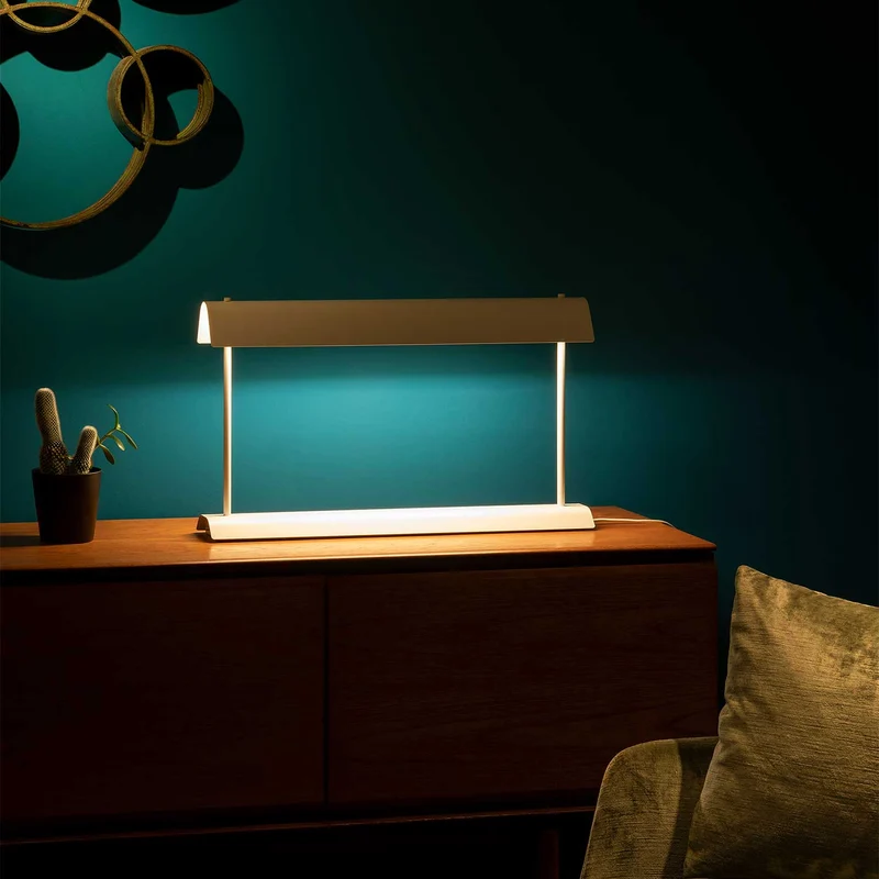 Gada - Lampe de bureau LED en acier et verre, style minimaliste, H 38,6 cm