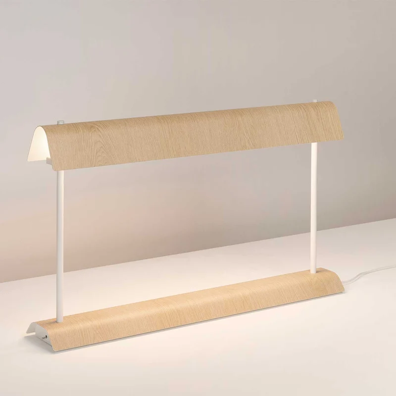 Gada - Lampe de bureau LED en acier et verre, style minimaliste, H 38,6 cm