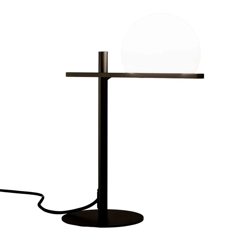 Circ - Lampe à poser LED en acier et verre, style art déco, H 43,8 cm
