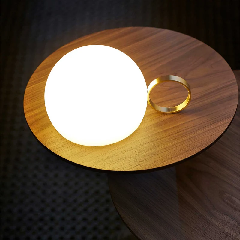 Circ - Lampe à poser sans fil LED IP67 en acier et polyéthylène, style contemporain