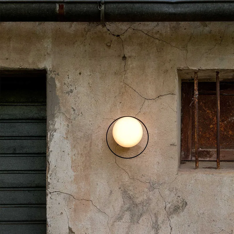 Circ - Applique murale LED IP55 en acier et polyéthylène, style contemporain, Ø 22,4 cm